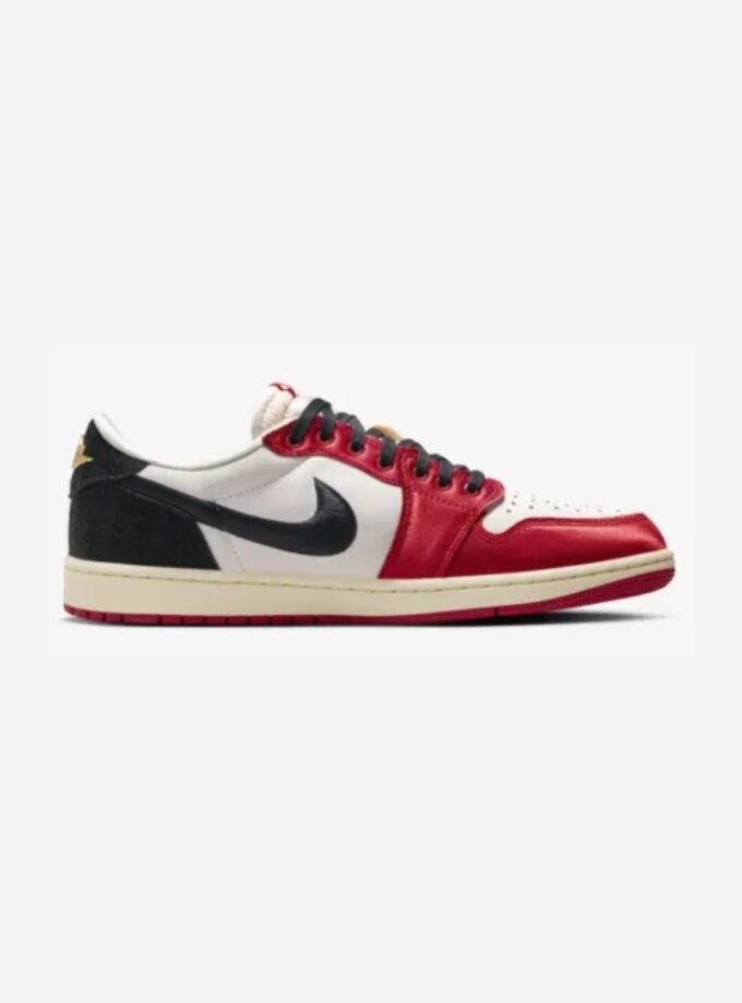 Air Jordan 1 Low OG x Trophy Room Sail and Varsity Red